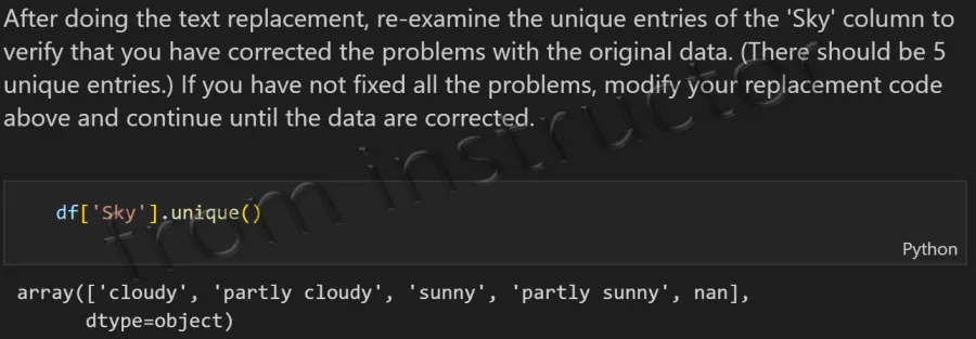 Expected output: Ithaca climate DataFrame after step 2 data cleansing with corrected data types